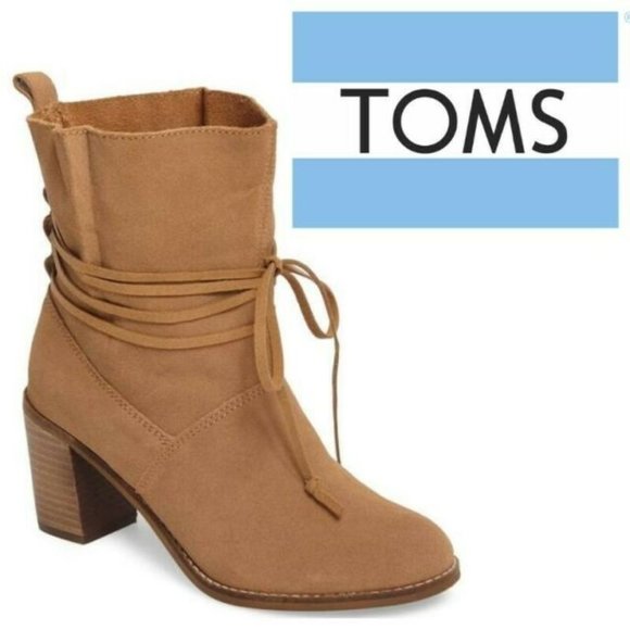 Toms Shoes - Toms Mila wrap around tie suede heeled boots